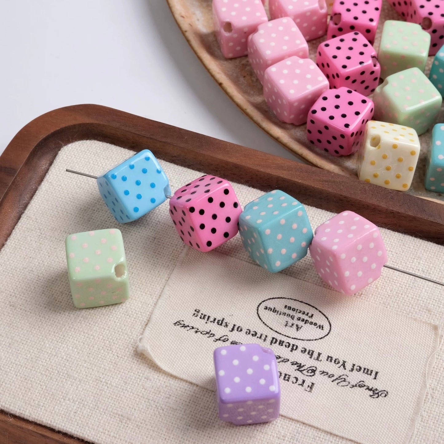 Dot-Shaped Block Bead Stringing Jewelry