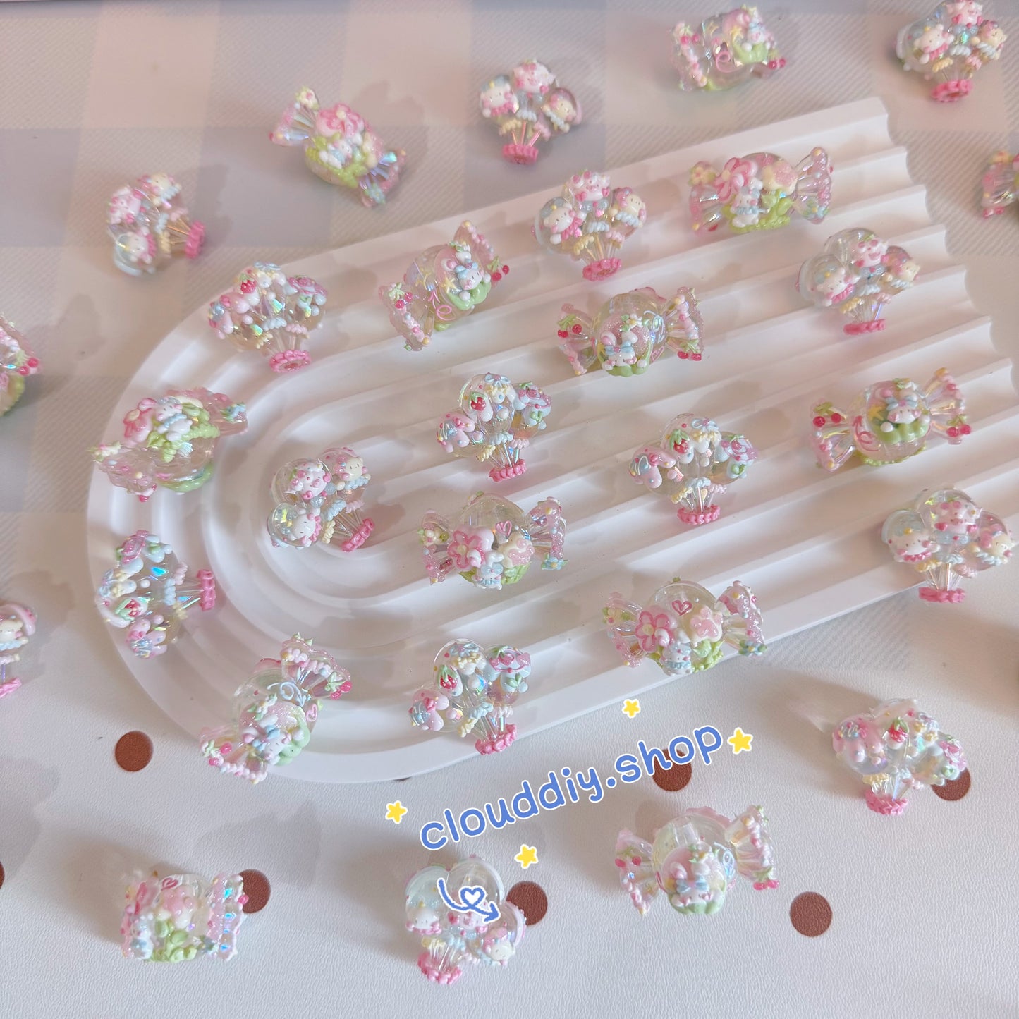 Candy Hot Air Balloon Painted Beads