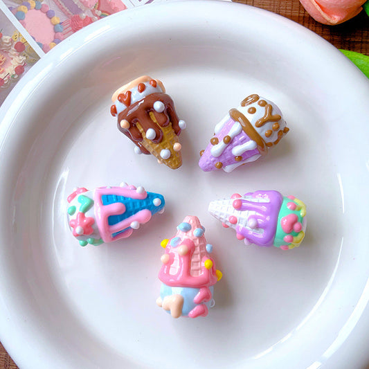 Hand-Painted Ice Cream Beads