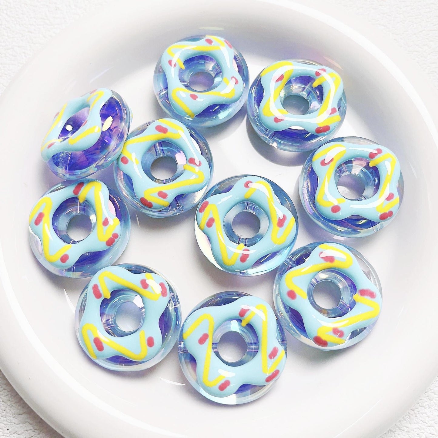 Hand-Painted Donut Beads