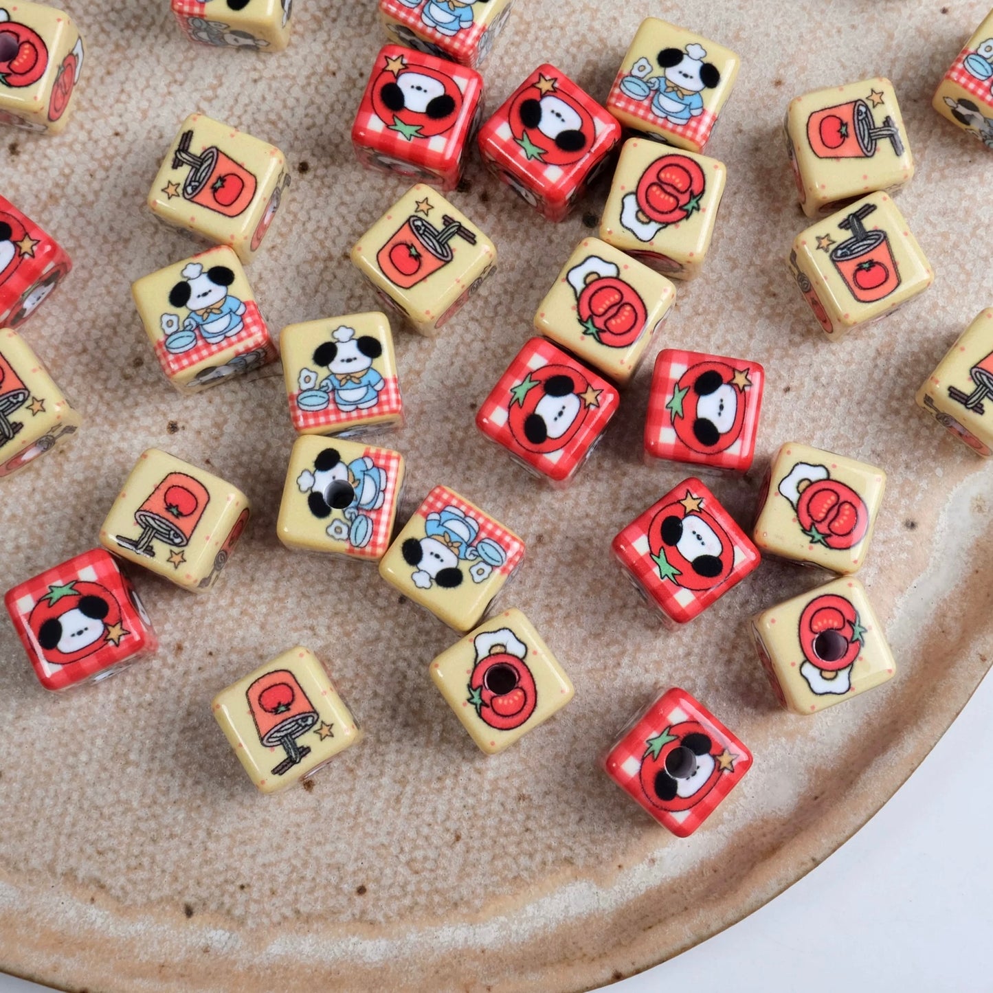 Dot-Shaped Block Bead Stringing Jewelry