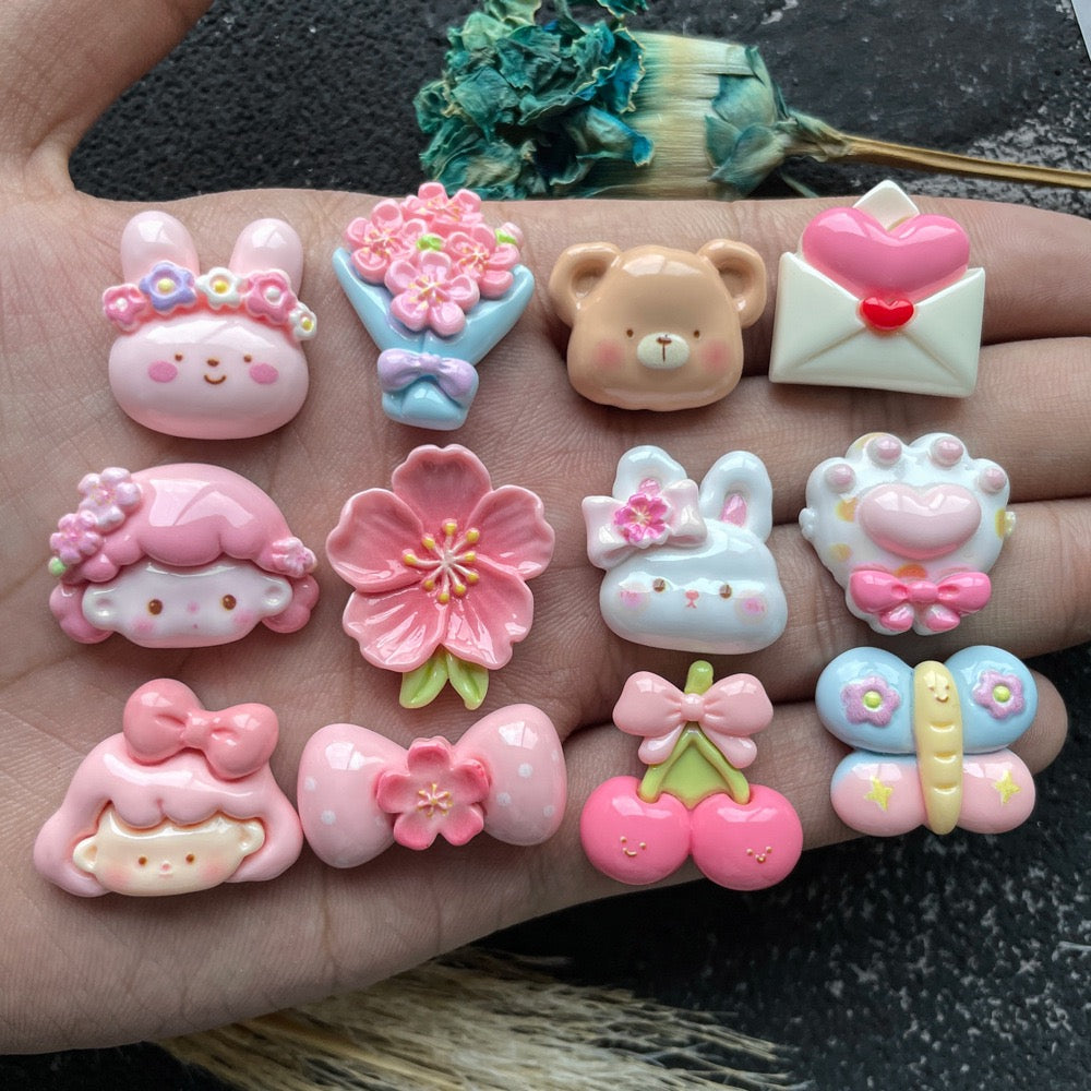 Cute Bunny Girl Resin Charms