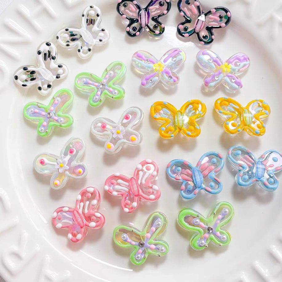 Hand-Painted Beads With Candy Bows