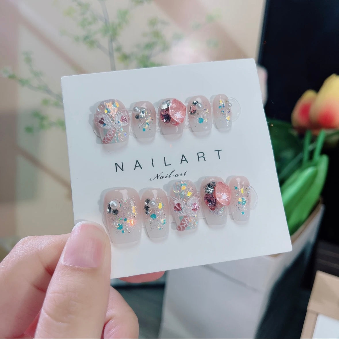 High-end Diamond Set Undersea Fairy Nails