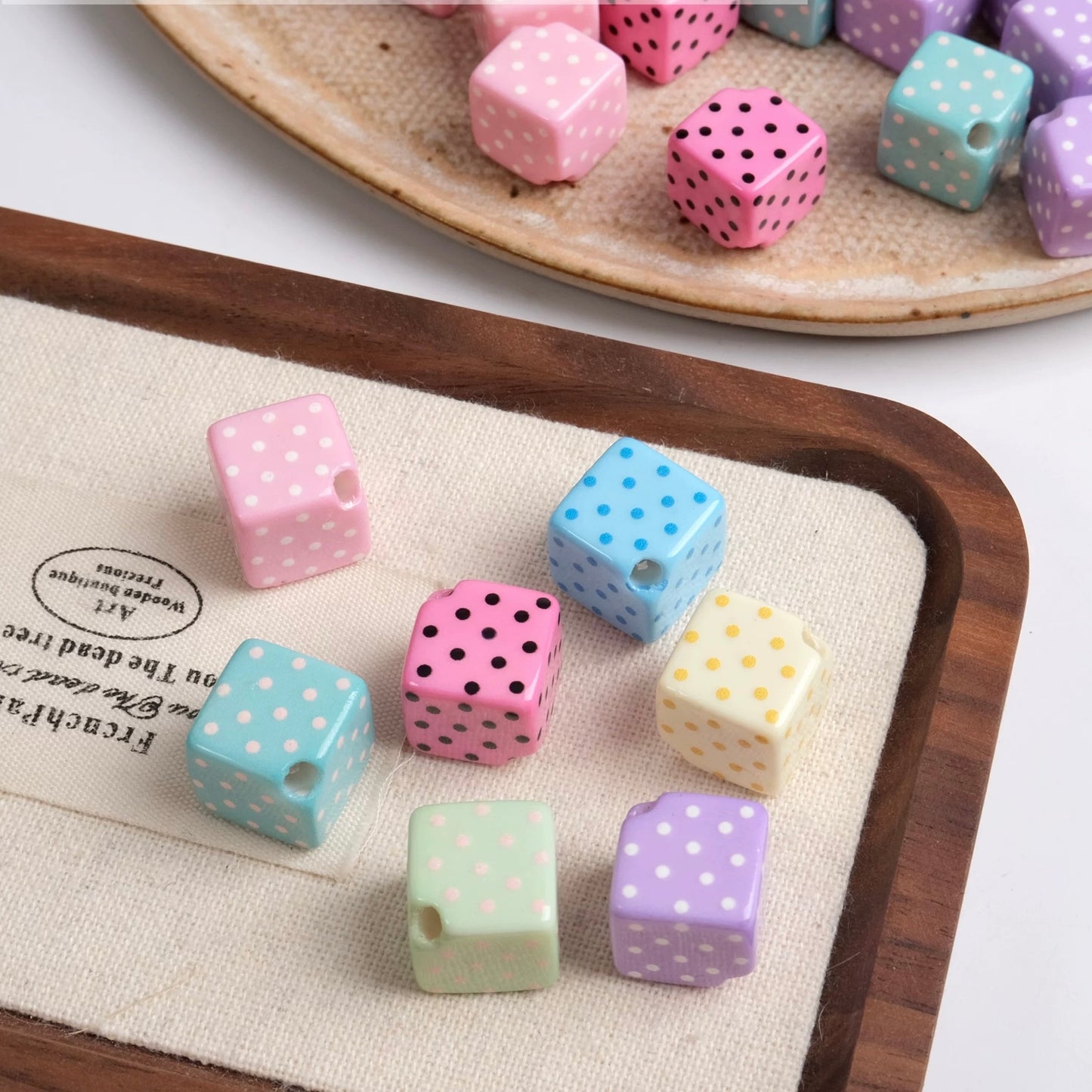 Dot-Shaped Block Bead Stringing Jewelry