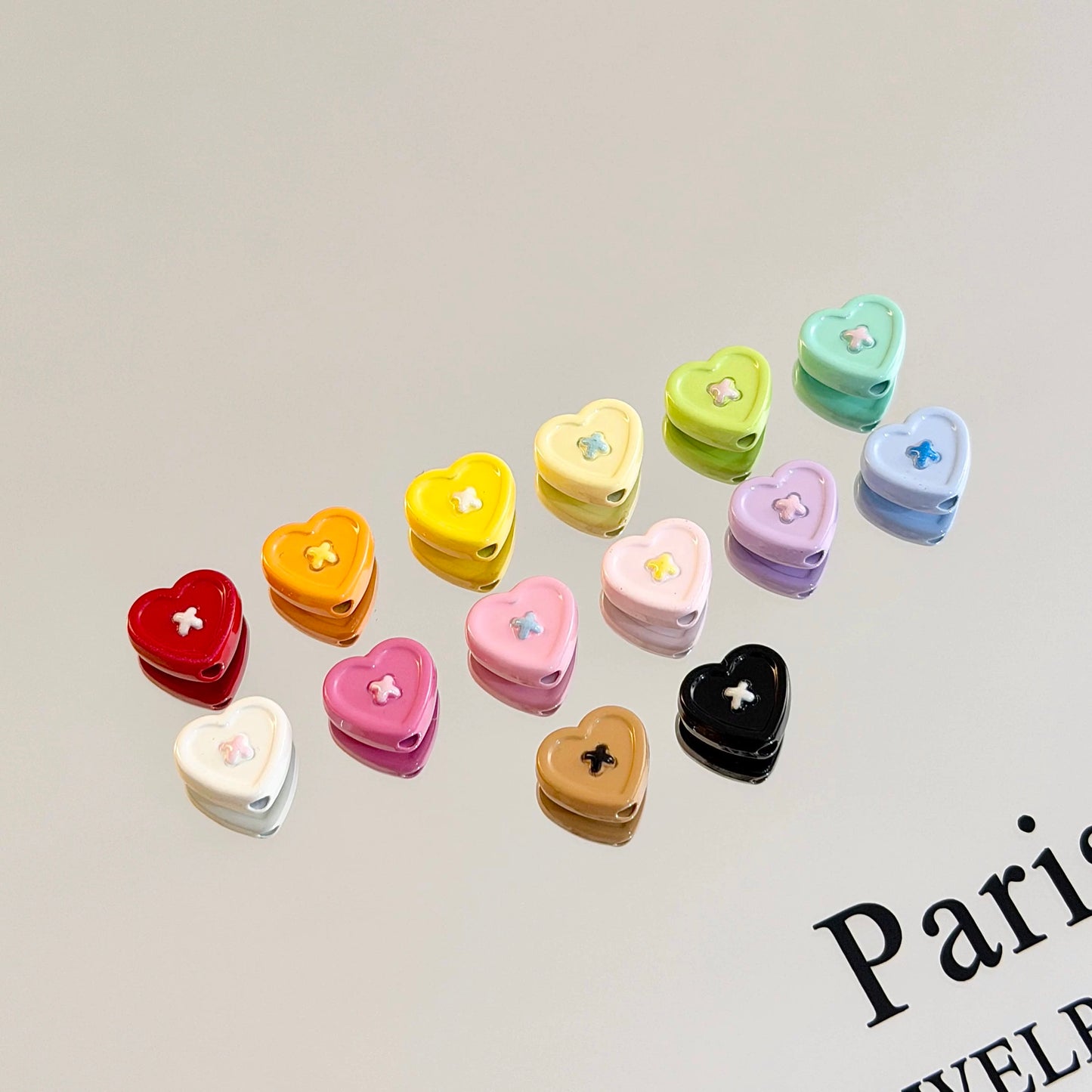 Love Heart Alloy Beads