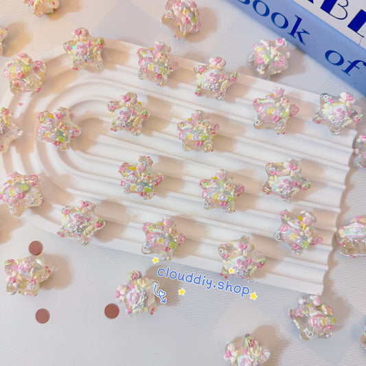 Macaron Star Hand-Painted Beads