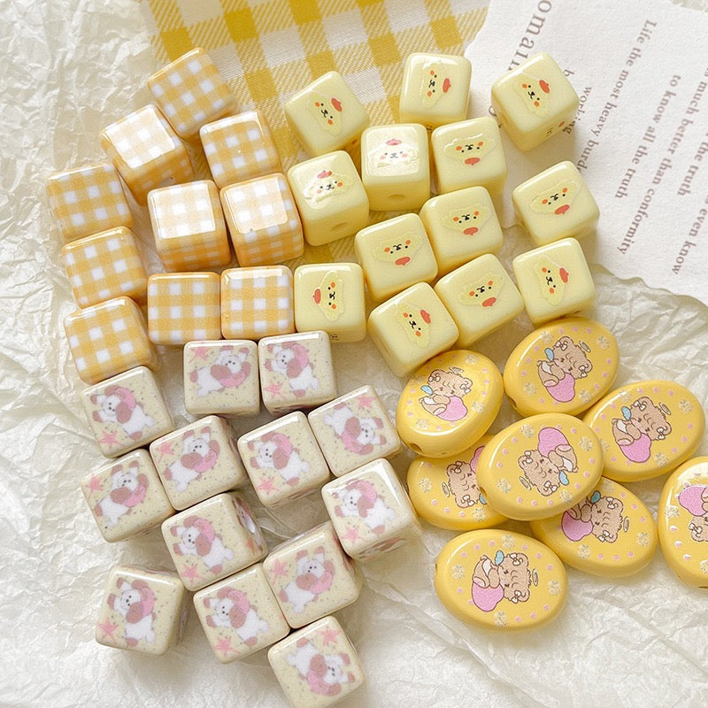 Light Yellow Square Bead