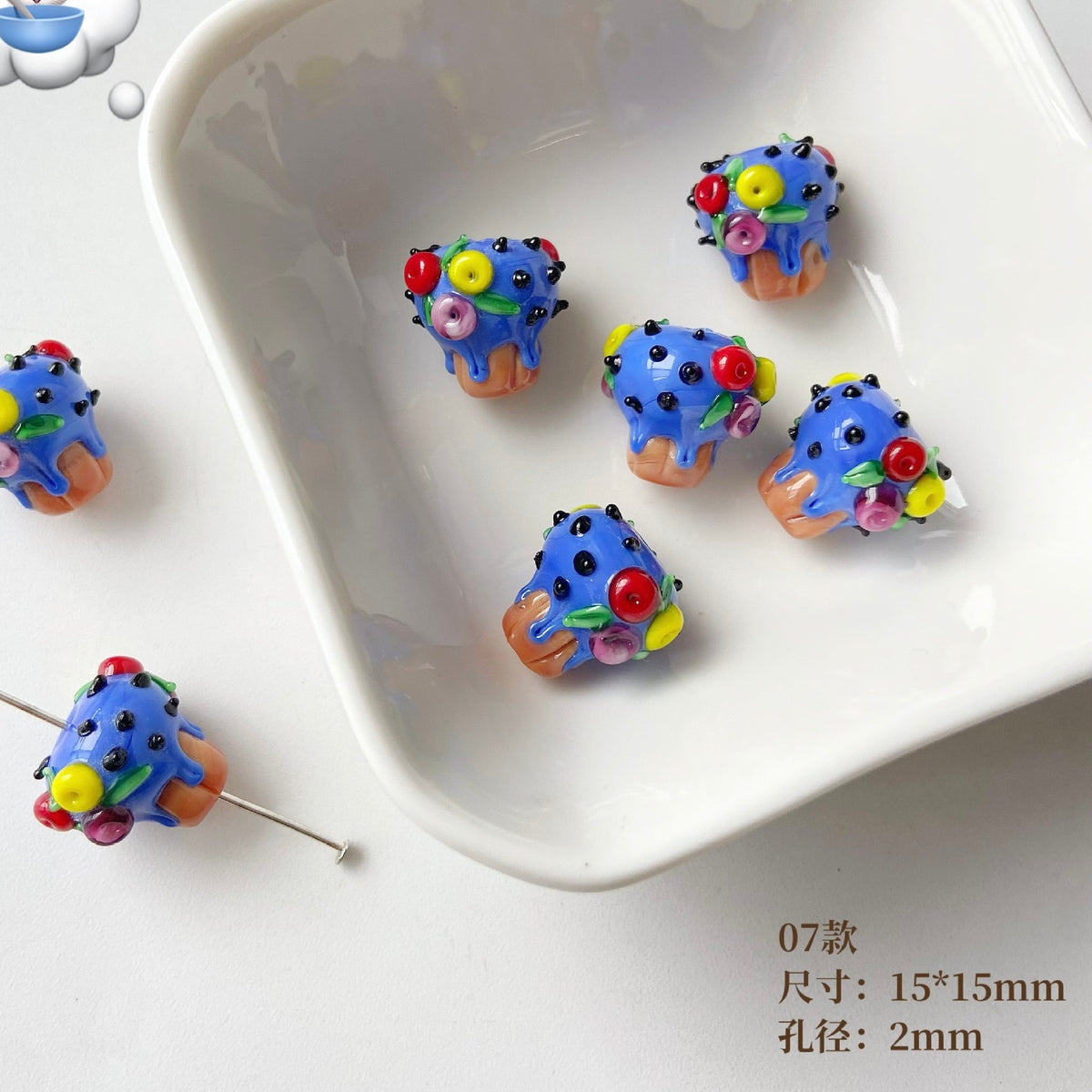 New Glass Mushroom Beads