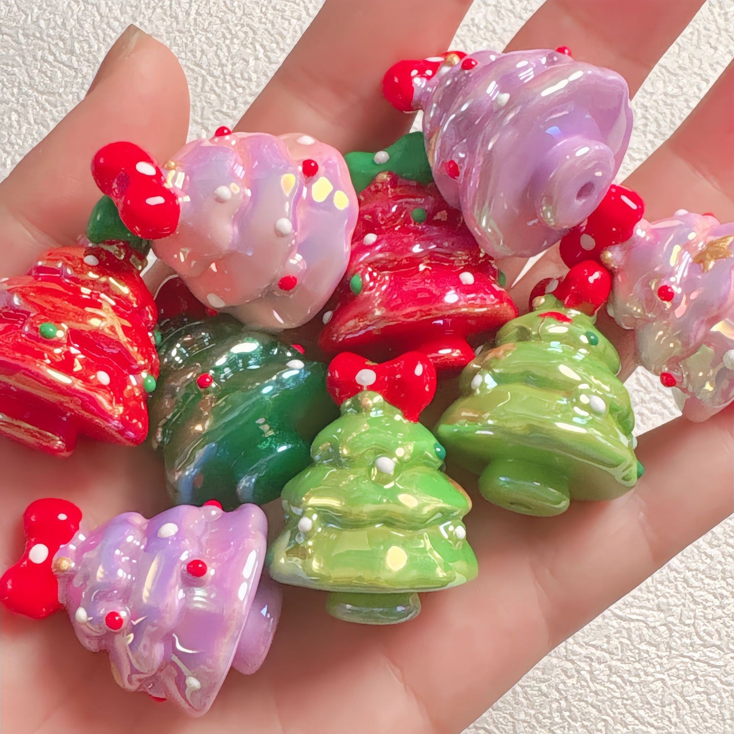 Hand-Painted Beads For Christmas Tree