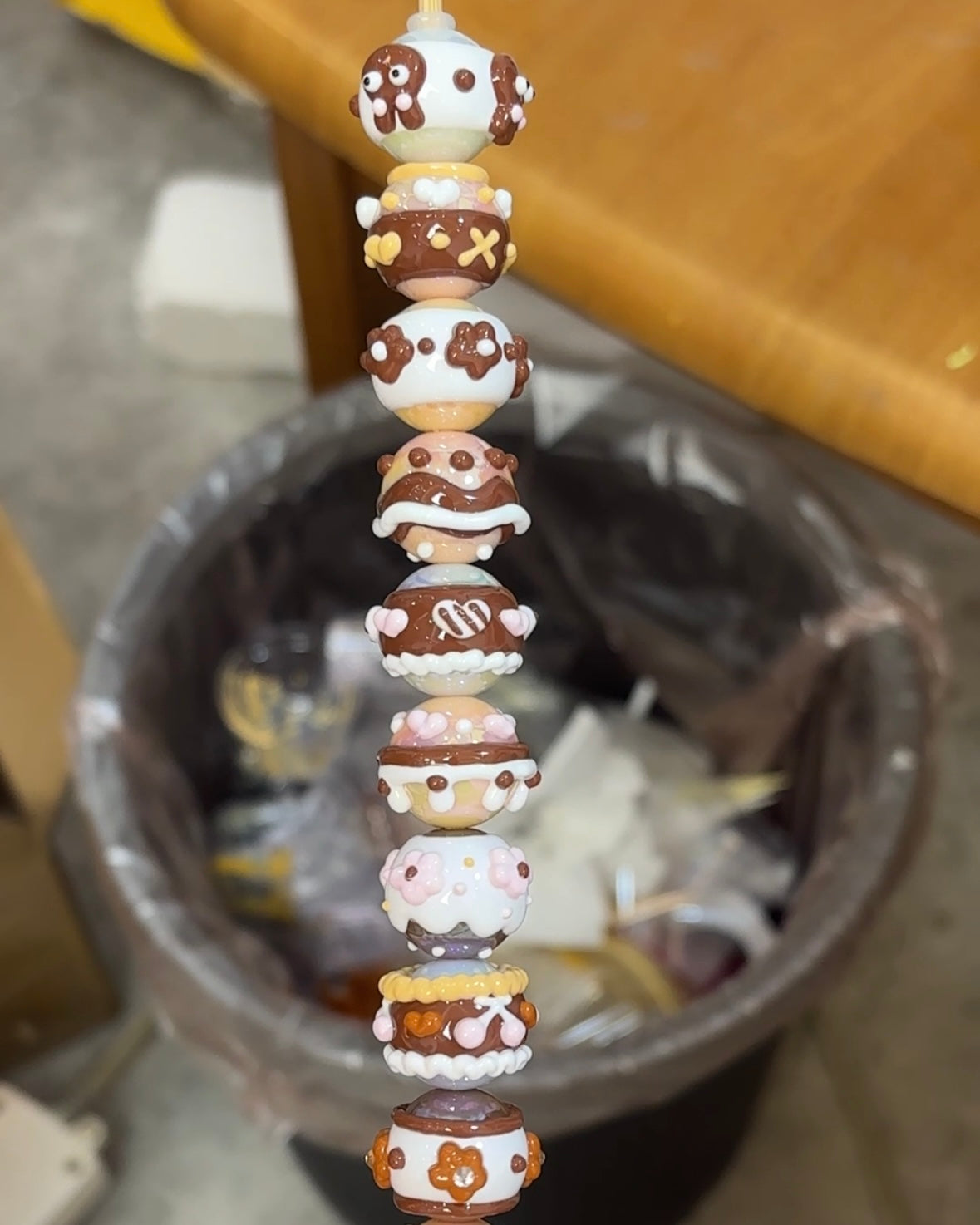 Coffee Color Hand-Painted Beads