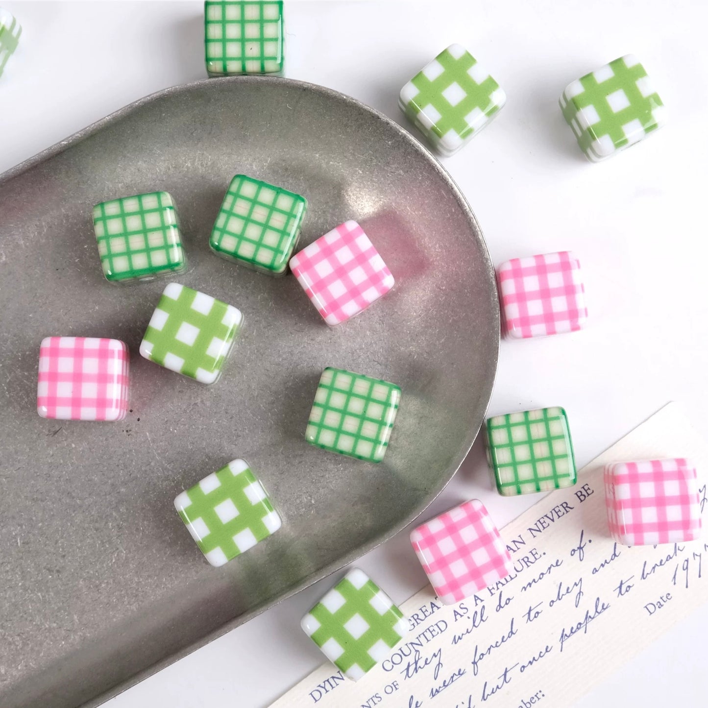 Striped Square Bead Necklace