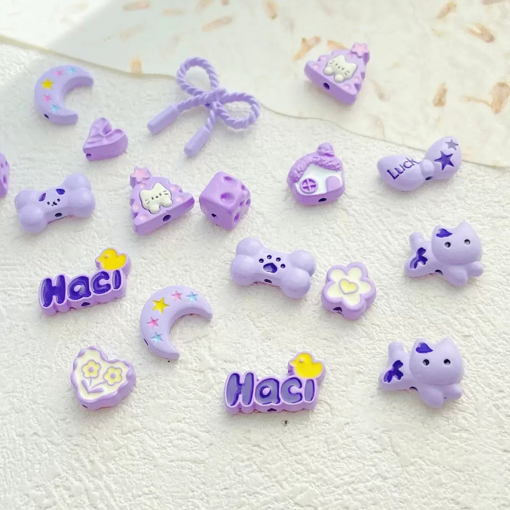 Purple-Colored Alloy Beads