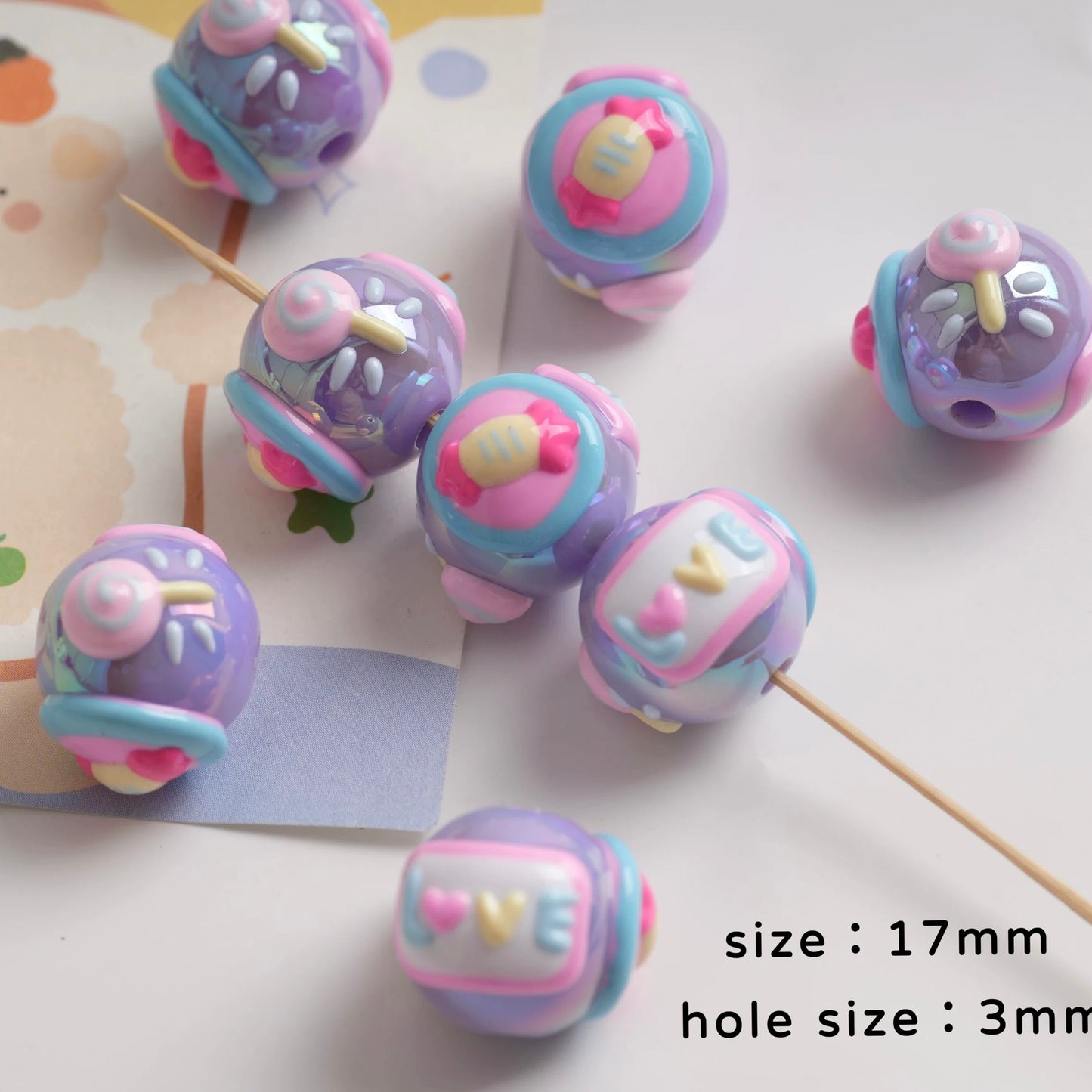 Cute Hand-Painted Beads