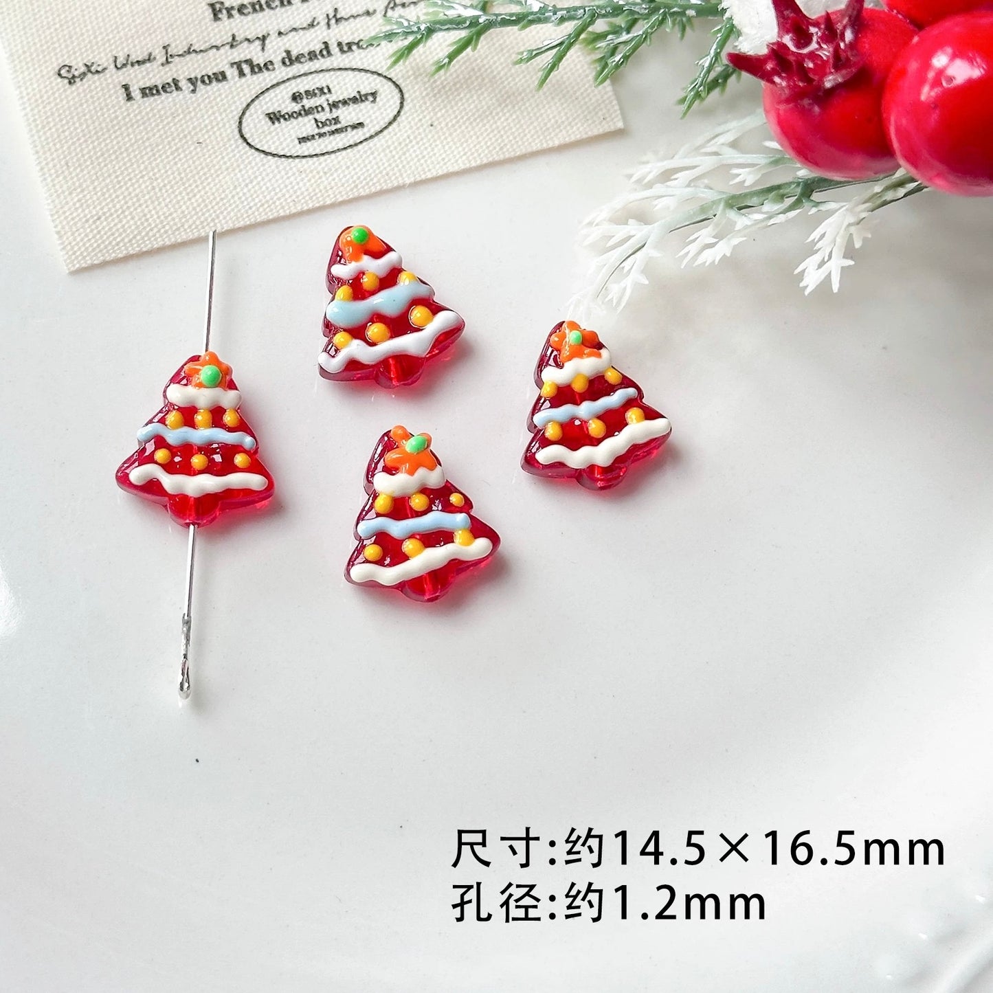 Hand-painted Beads For Christmas Tree