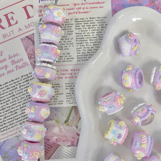 Purple Hand-Painted Beads