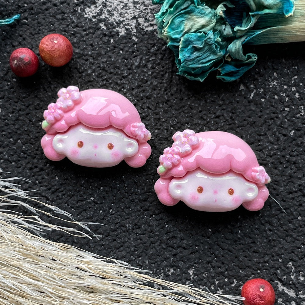 Cute Bunny Girl Resin Charms