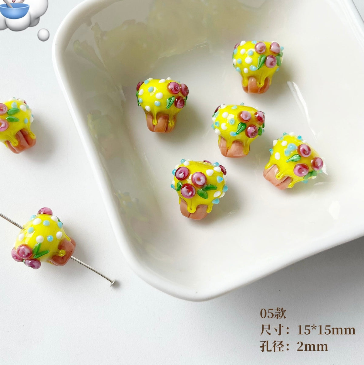 New Glass Mushroom Beads
