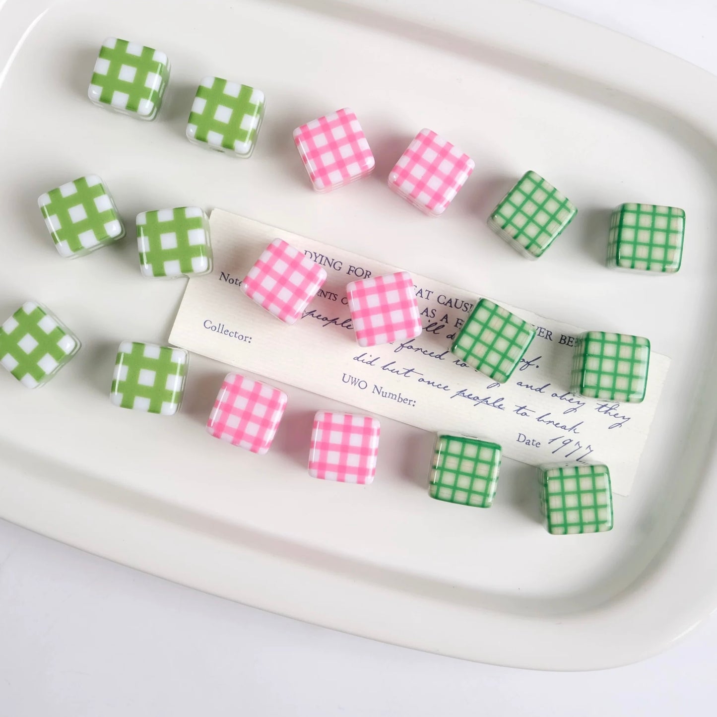 Striped Square Bead Necklace