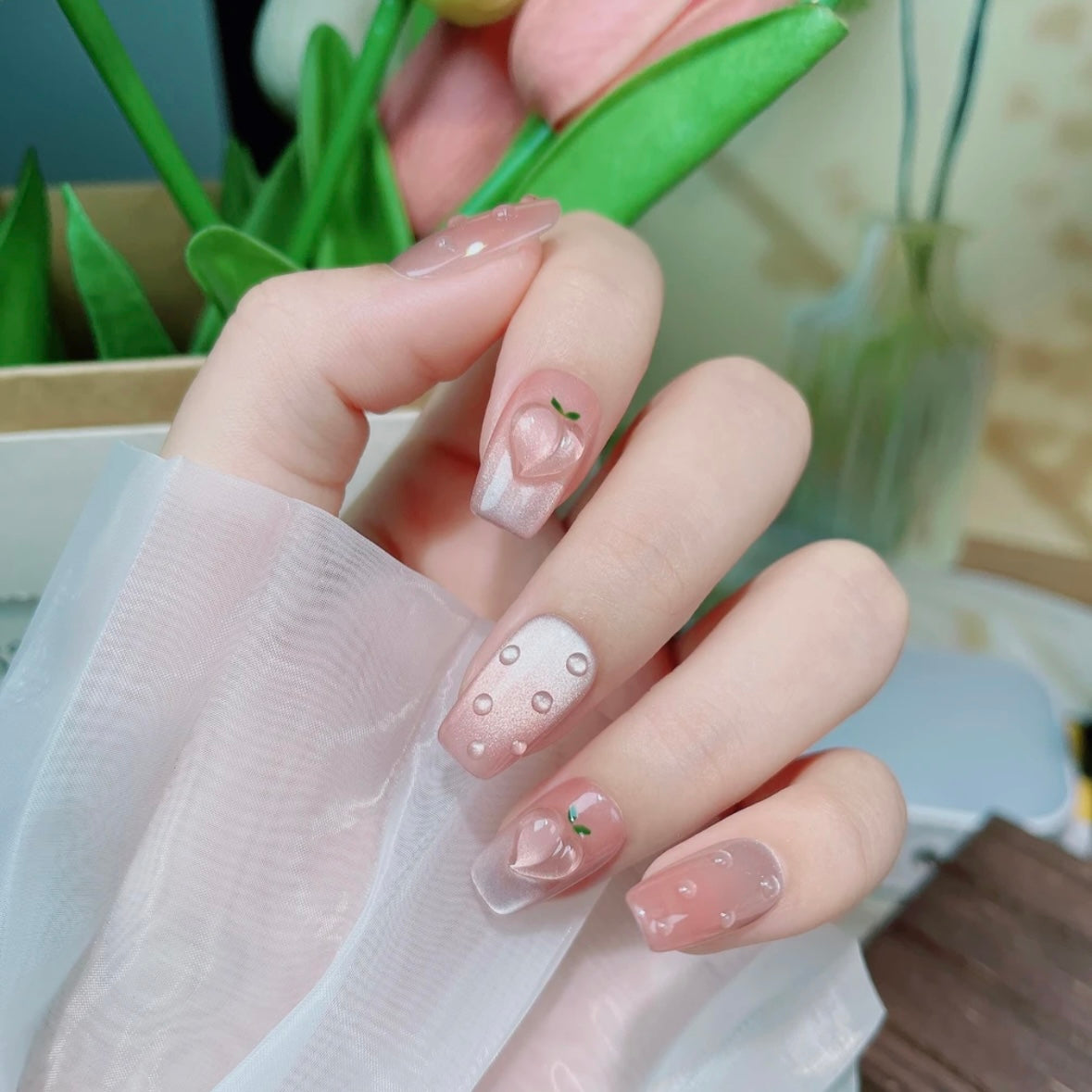 Peach Handmade Nails