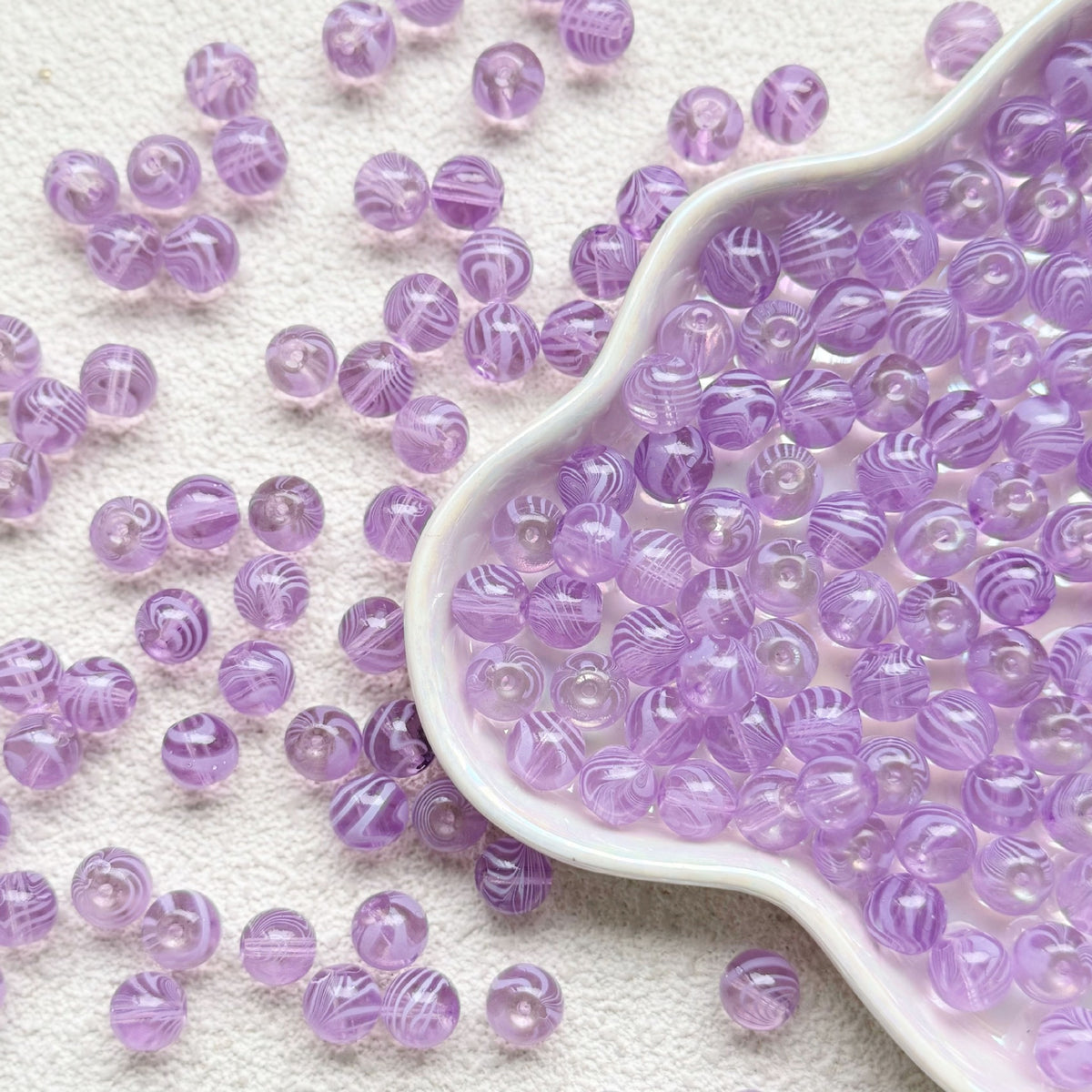 Wood‑Grain Glass Beads