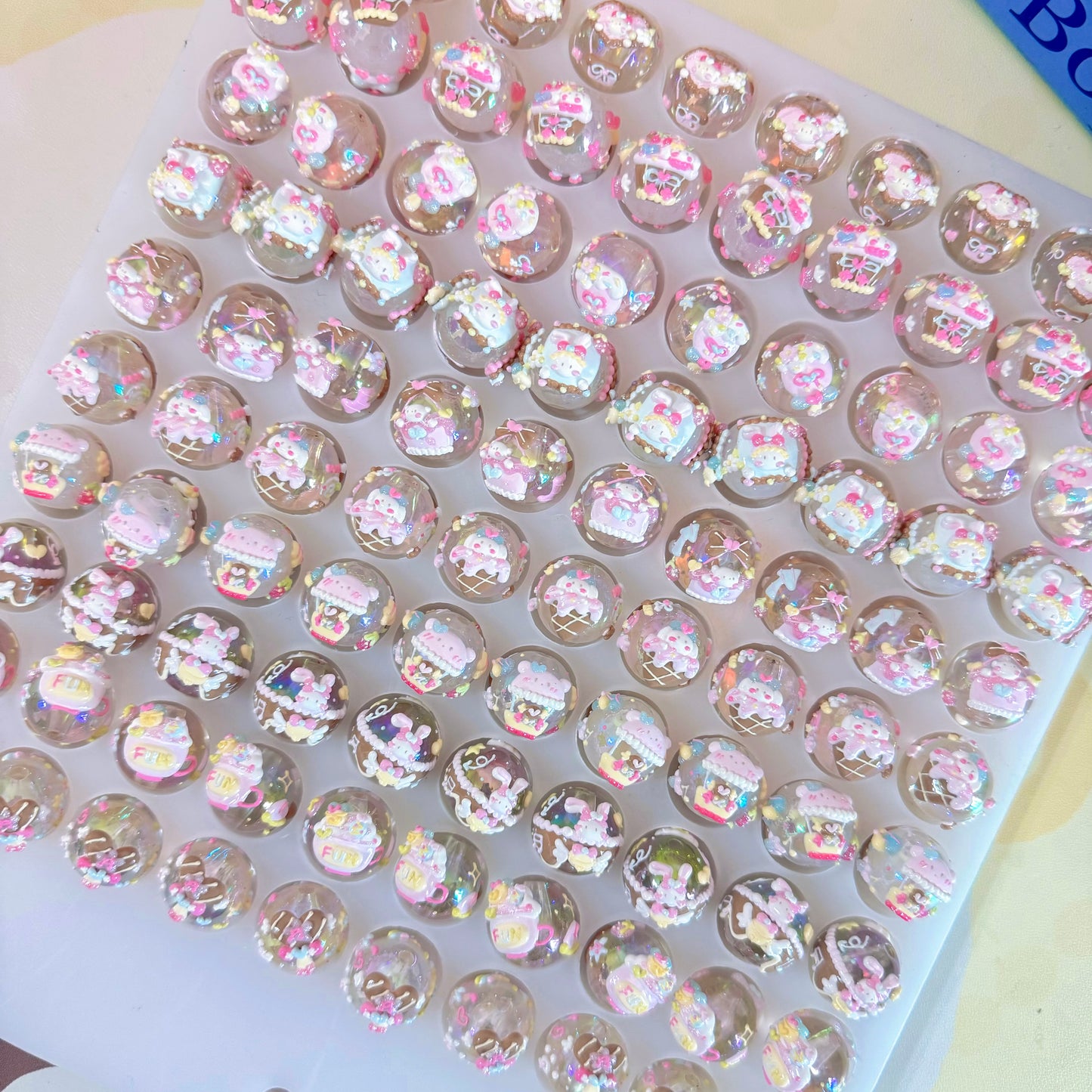 Coffee Pink Hand-Painted Beads