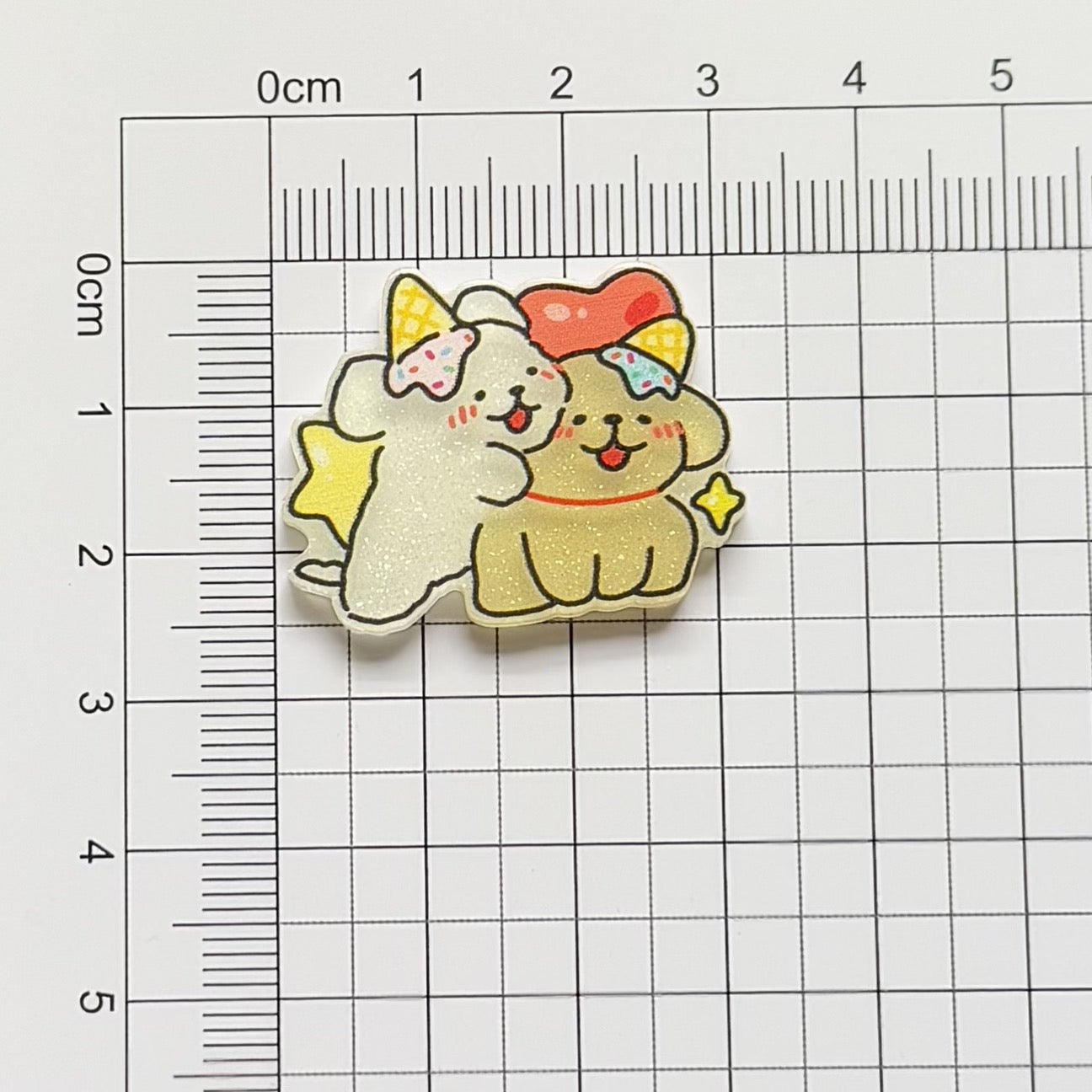 Line-Drawn Puppy Acrylic Patch