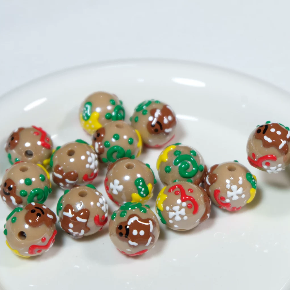 Christmas Collection Of Hand-Painted Beads