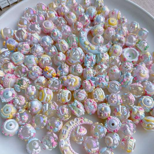 Macaron Color Mixed Hand-Painted Beads