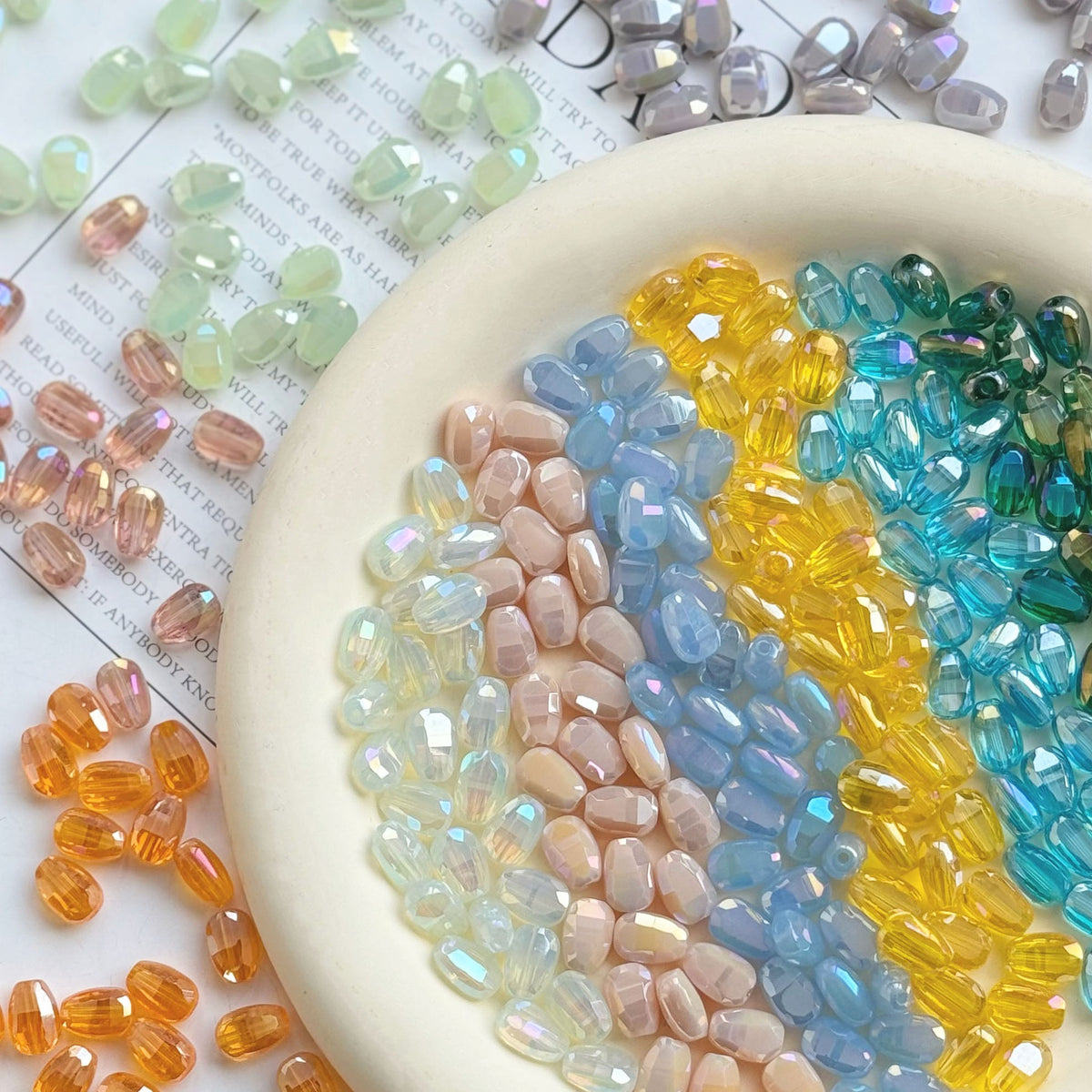 Melon‑seed Shaped Crystal Glass Beads