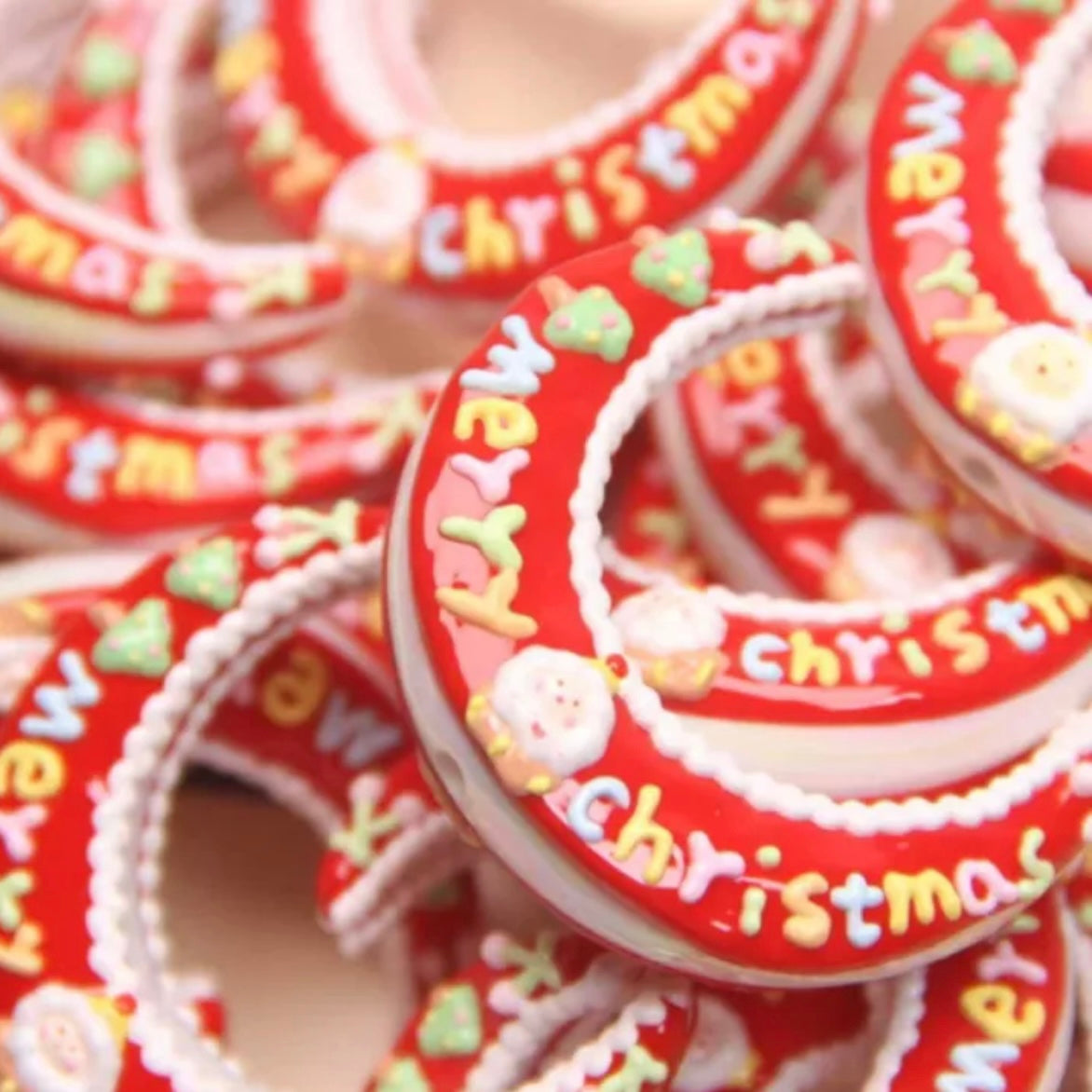 Hand-Painted Beads For Christmas Tree