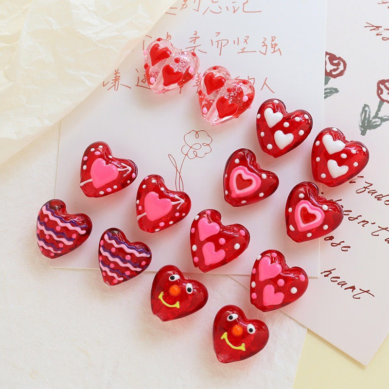 Love-Themed Hand-Painted Beads