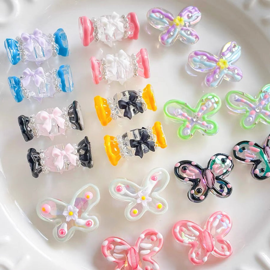 Hand-Painted Beads With Candy Bows