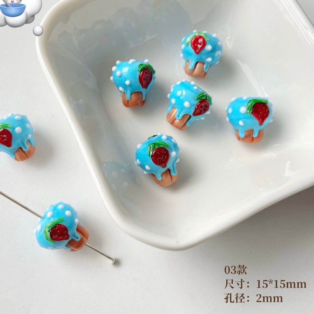 New Glass Mushroom Beads
