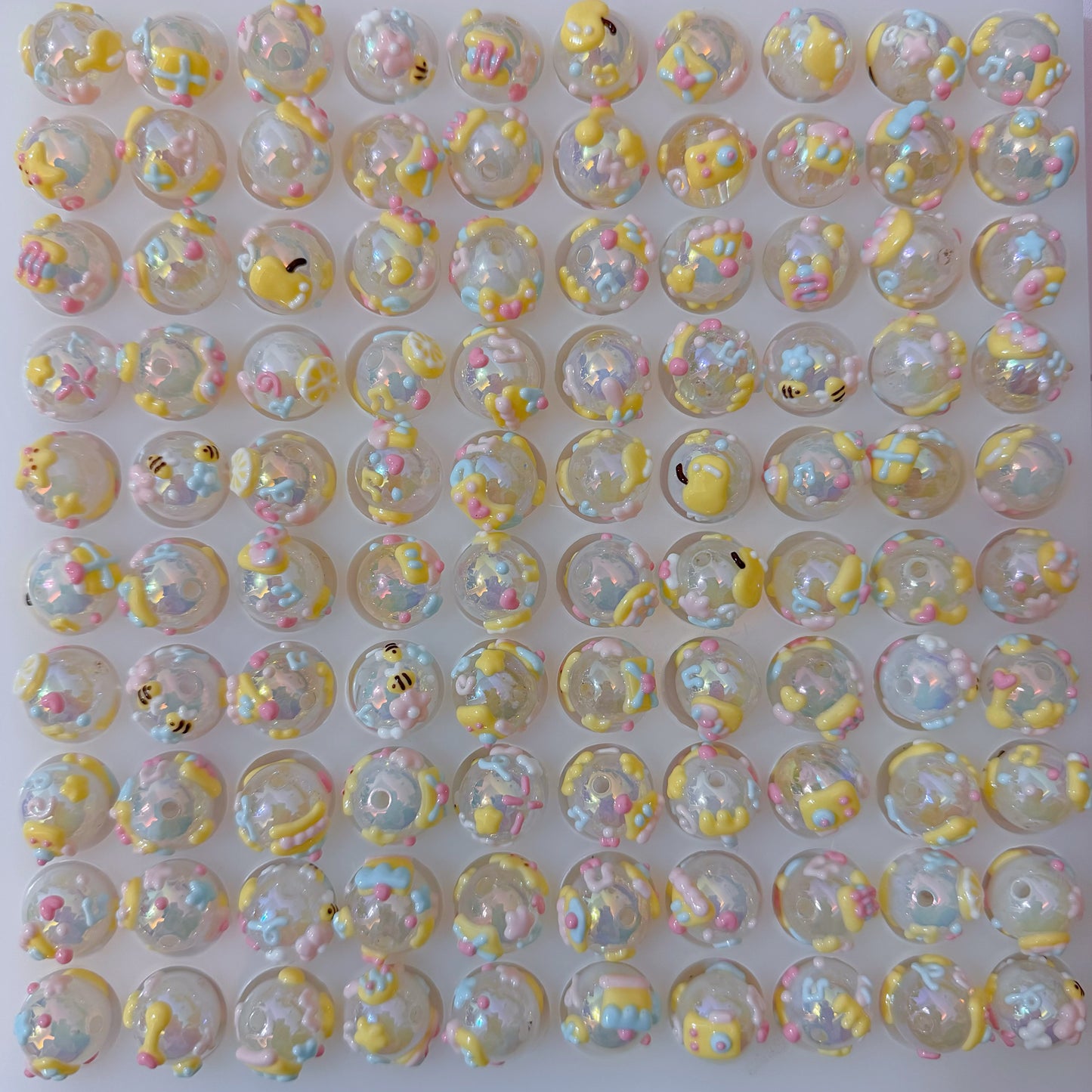 Yellow Hand-Painted Beads