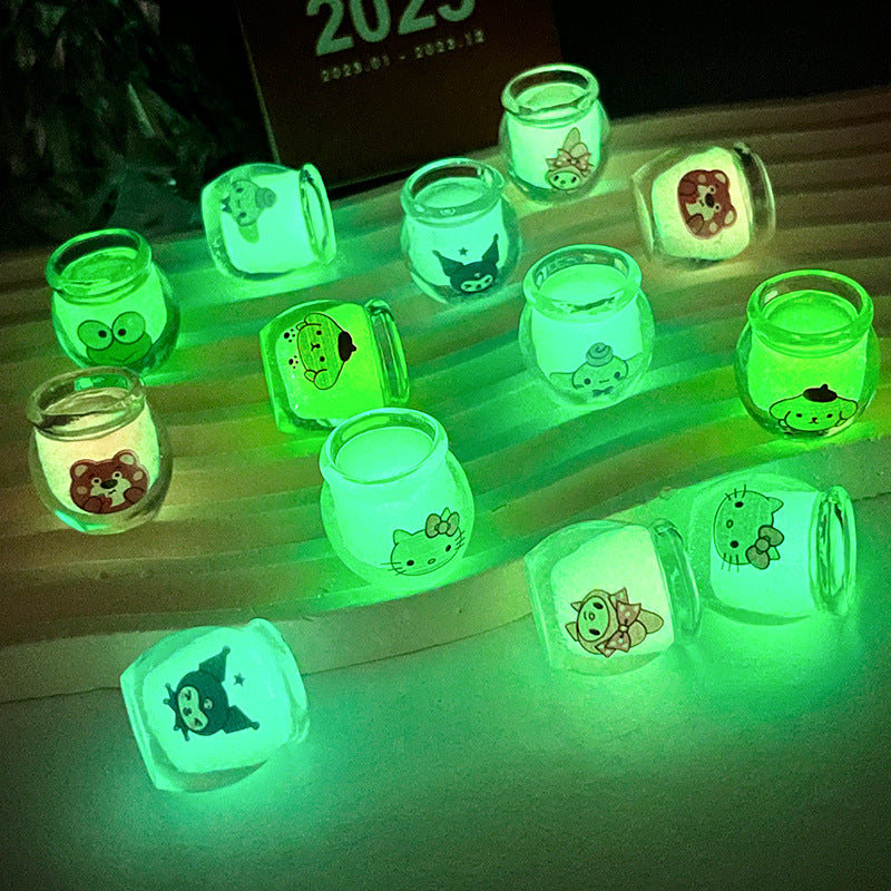 Glow-in-the-dark Cartoon Bottle Charm