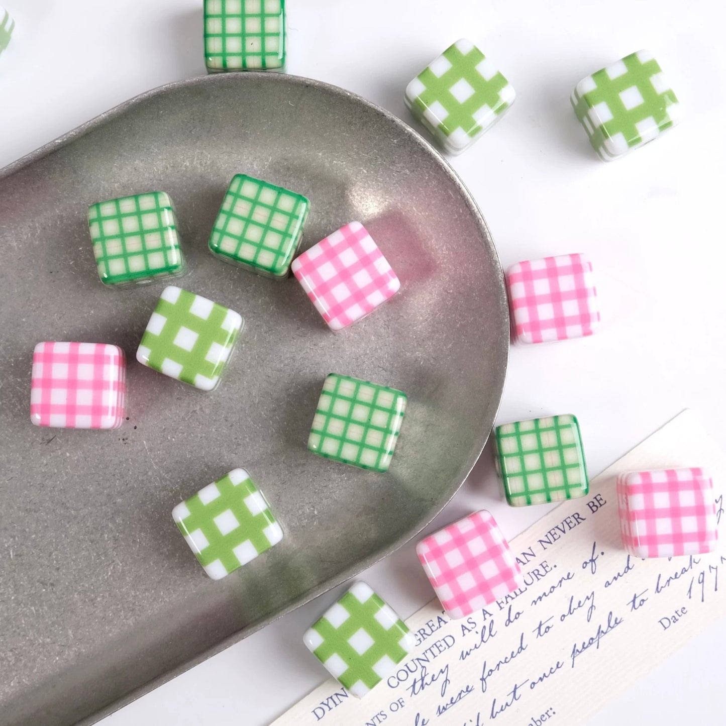 Striped Square Bead Necklace