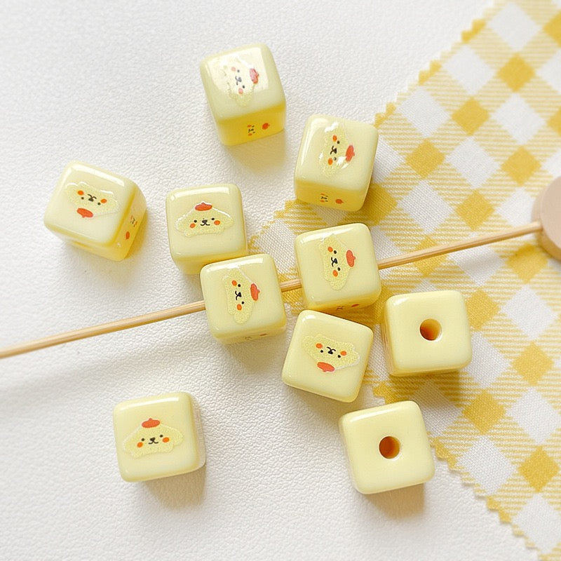 Light Yellow Square Bead