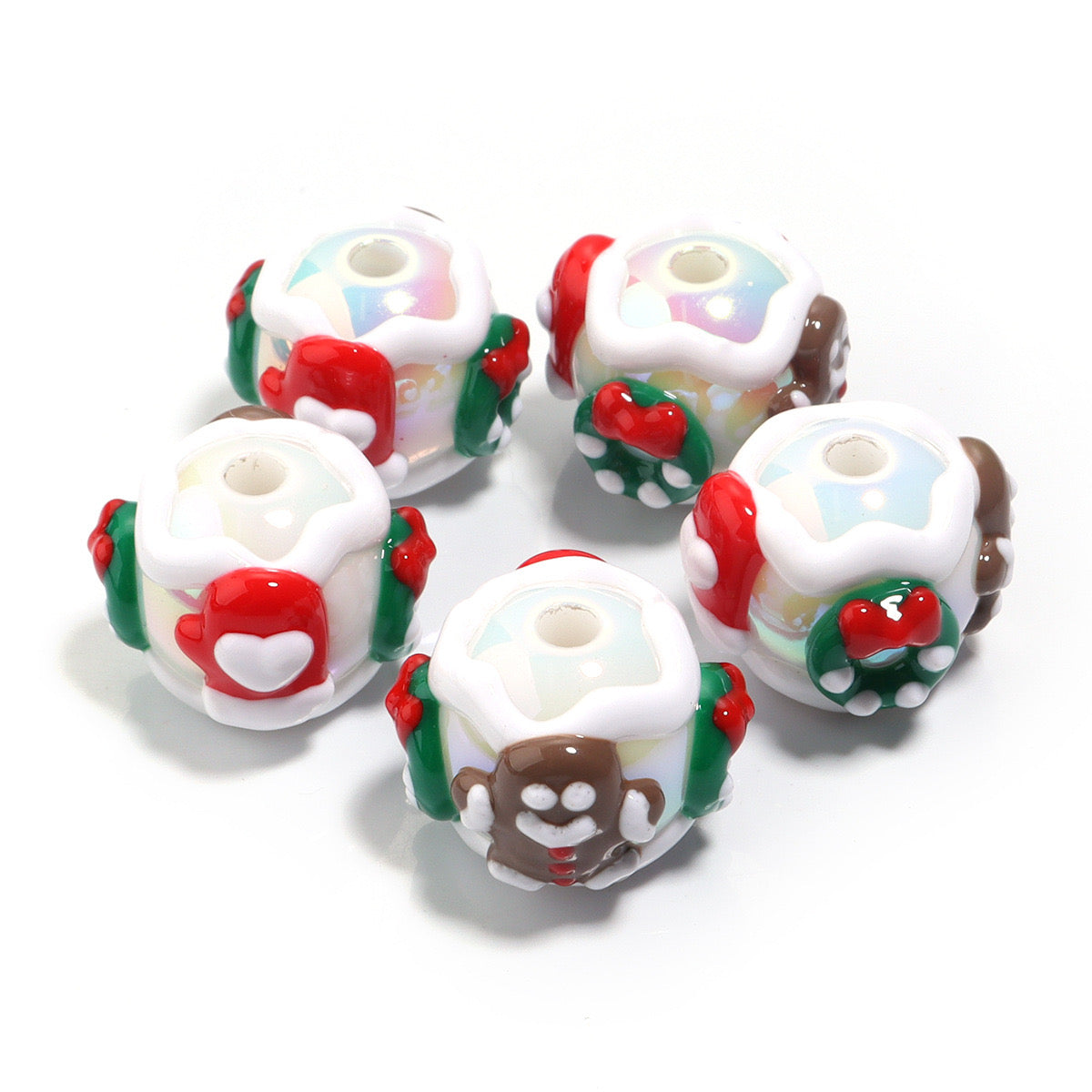 Christmas Collection Of Hand-Painted Beads