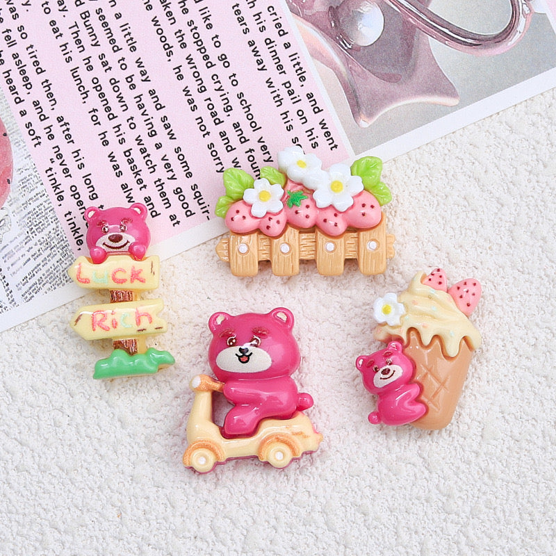 Cute Strawberry Bear Charm