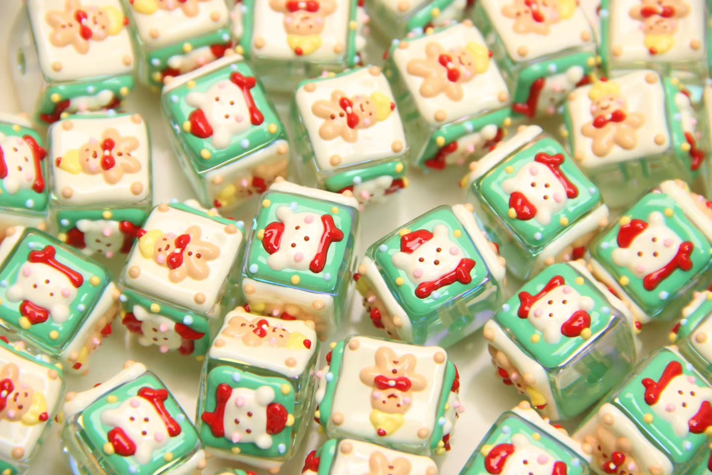 Christmas Hand-Painted Beads