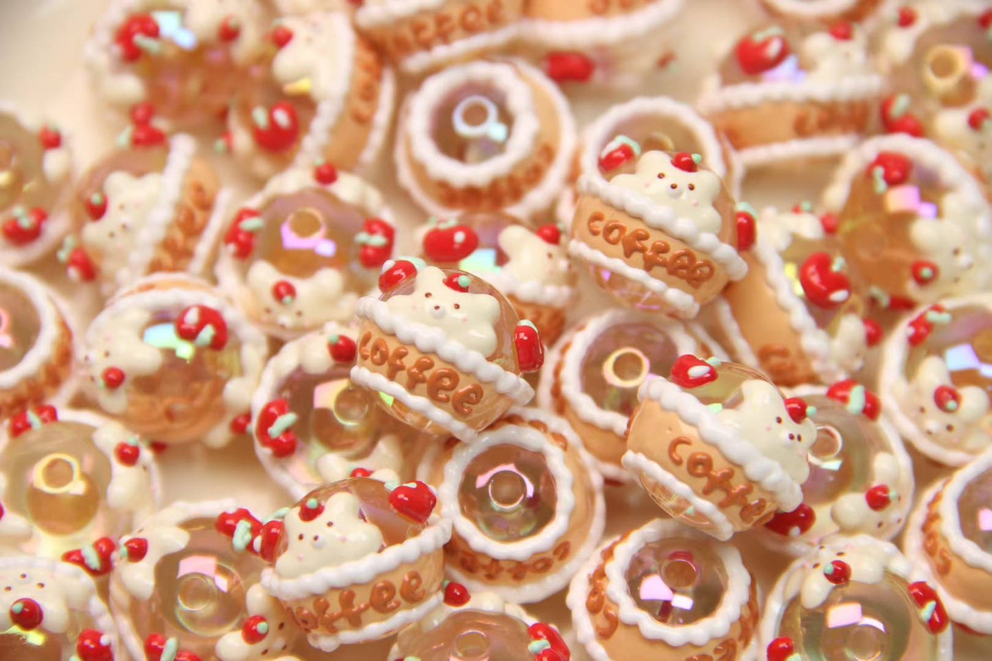 Coffee-Colored Hand-Painted Beads