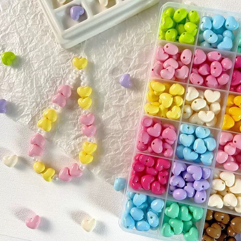 Acrylic Heart-Shaped Beads