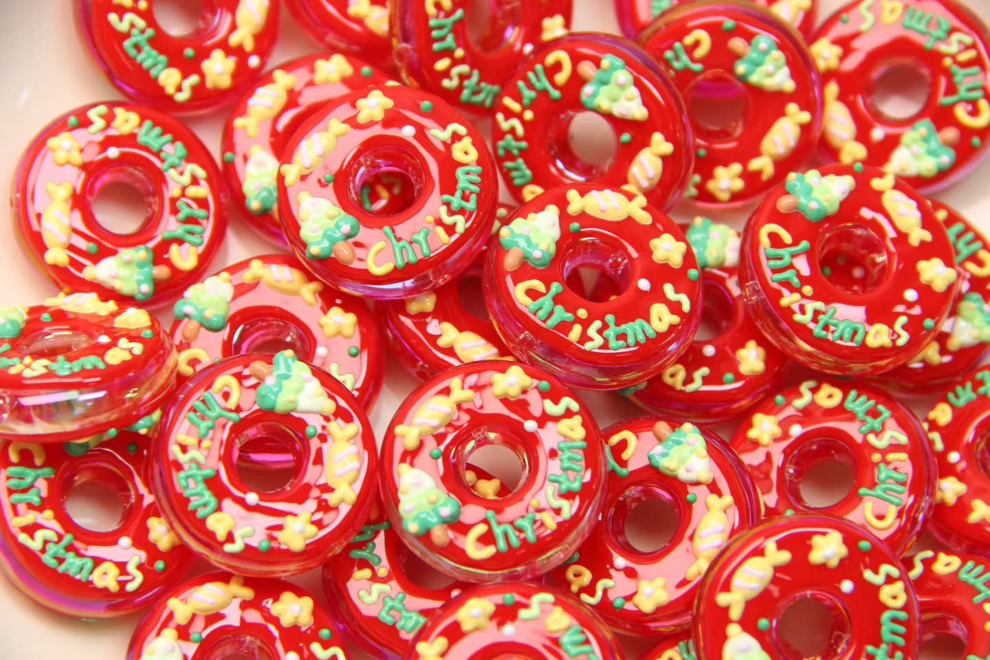 Christmas Hand-Painted Beads