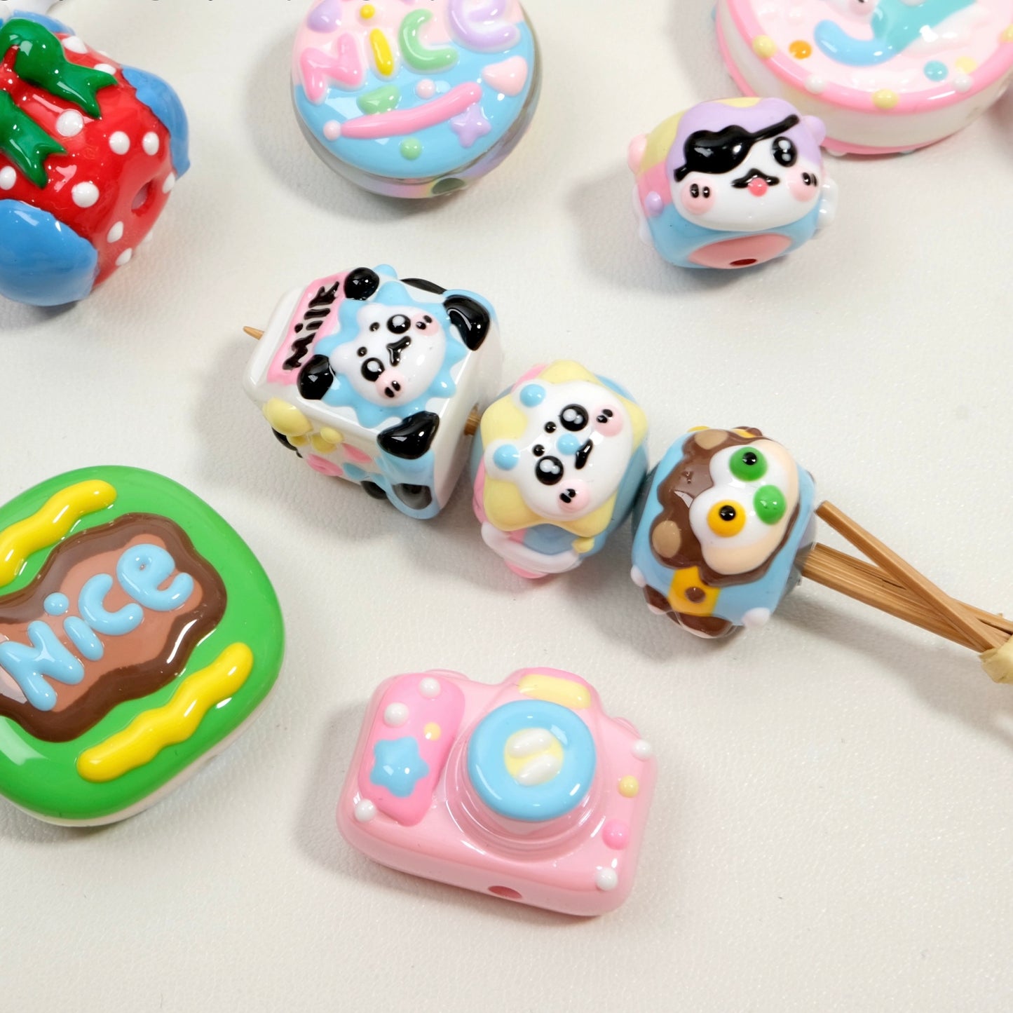 Cute Hand-Painted Beads