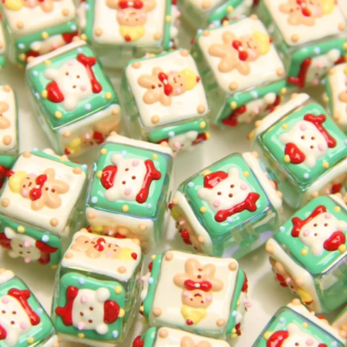 Hand-Painted Beads For Christmas Tree