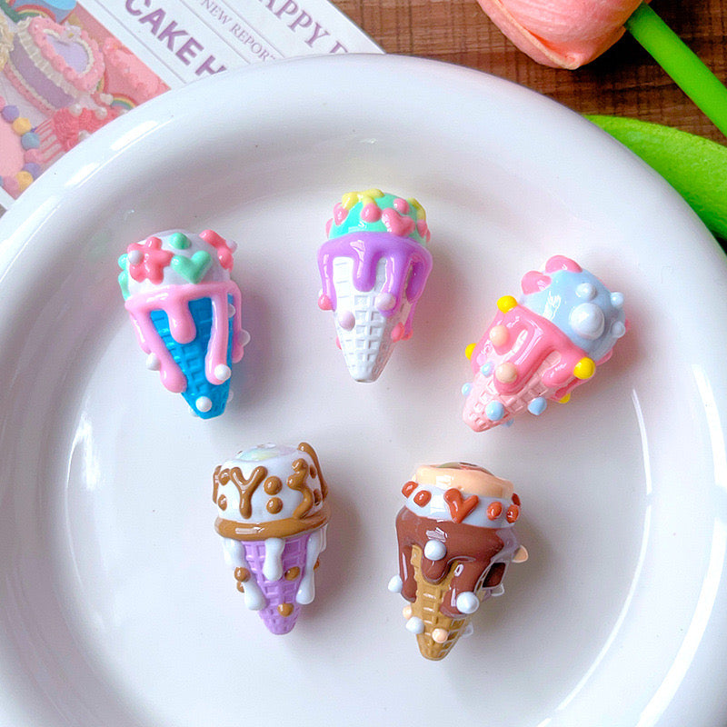 Hand-Painted Ice Cream Beads