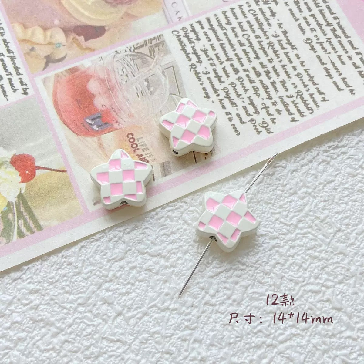 Pink-Toned  Alloy Beads