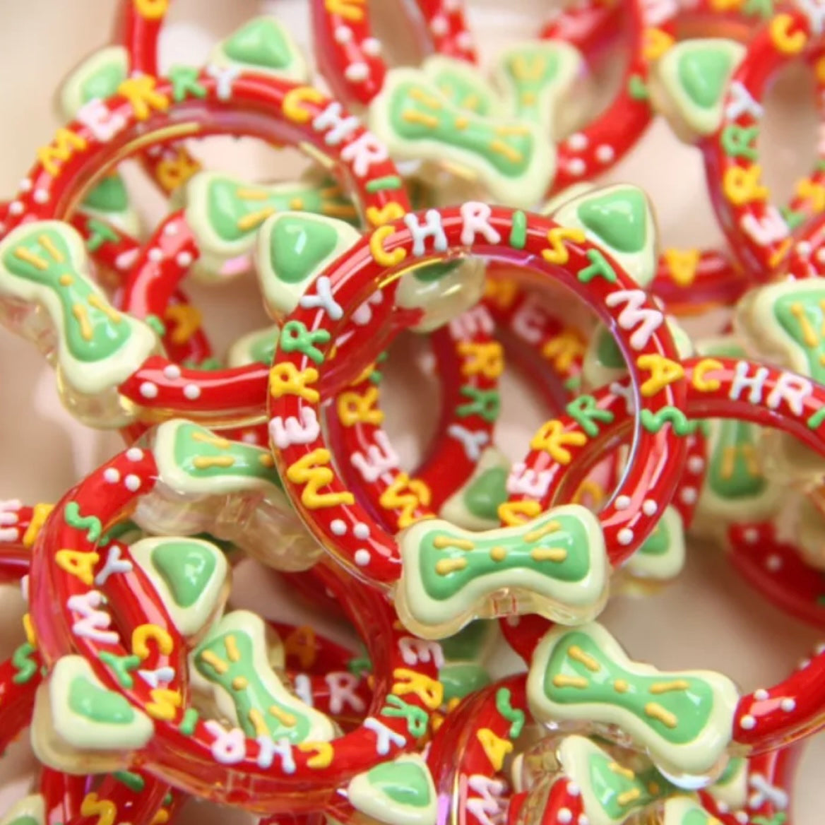 Hand-Painted Beads For Christmas Tree