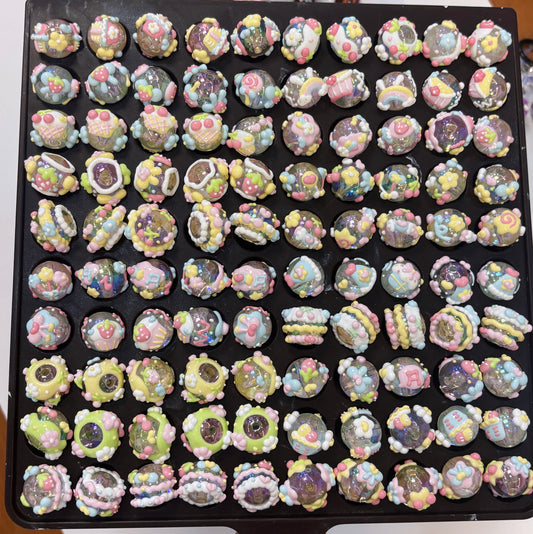 Translucent Macaron Hand‑Painted Beads